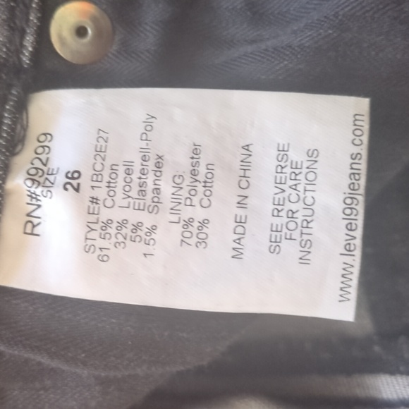 Level 99 Button Fly High-Waisted Faded Distressed Black Jeans Size 26 - Picture 9 of 10